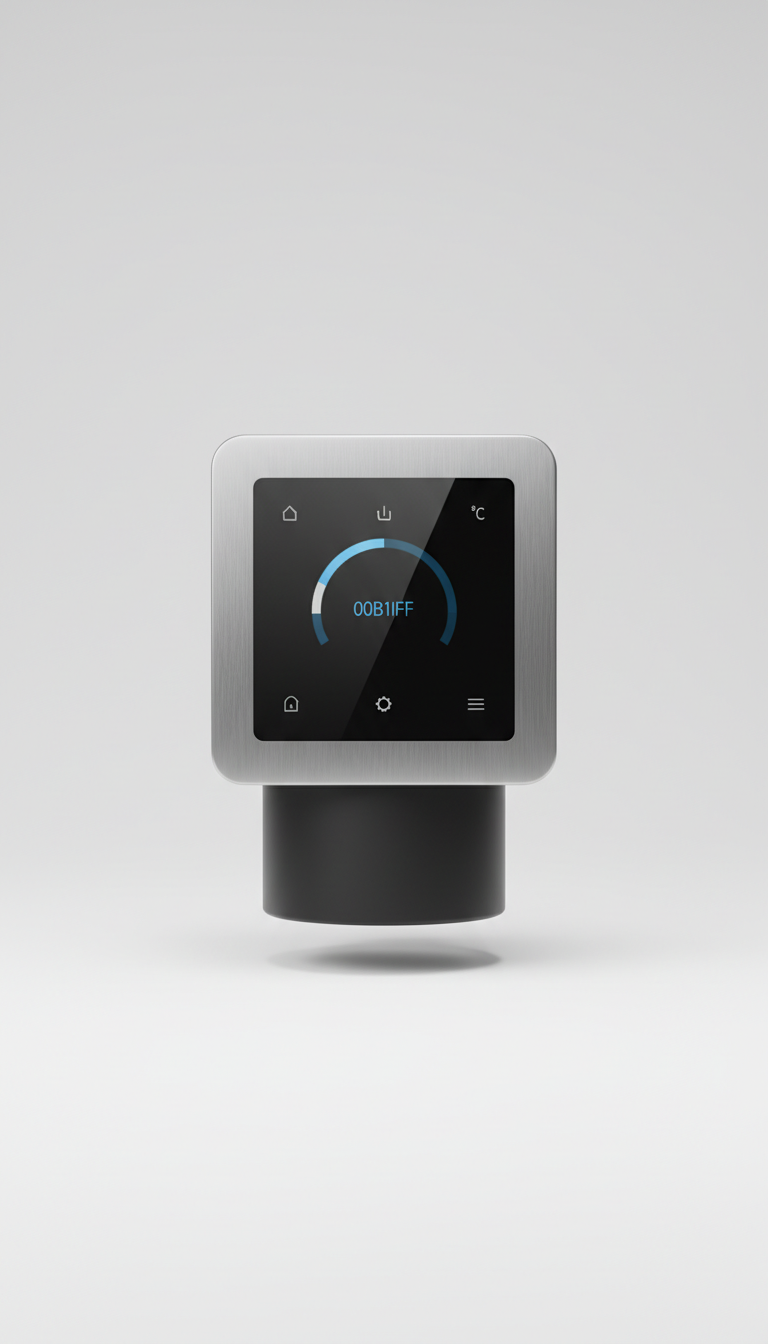 Smart thermostat with brushed aluminum bezel