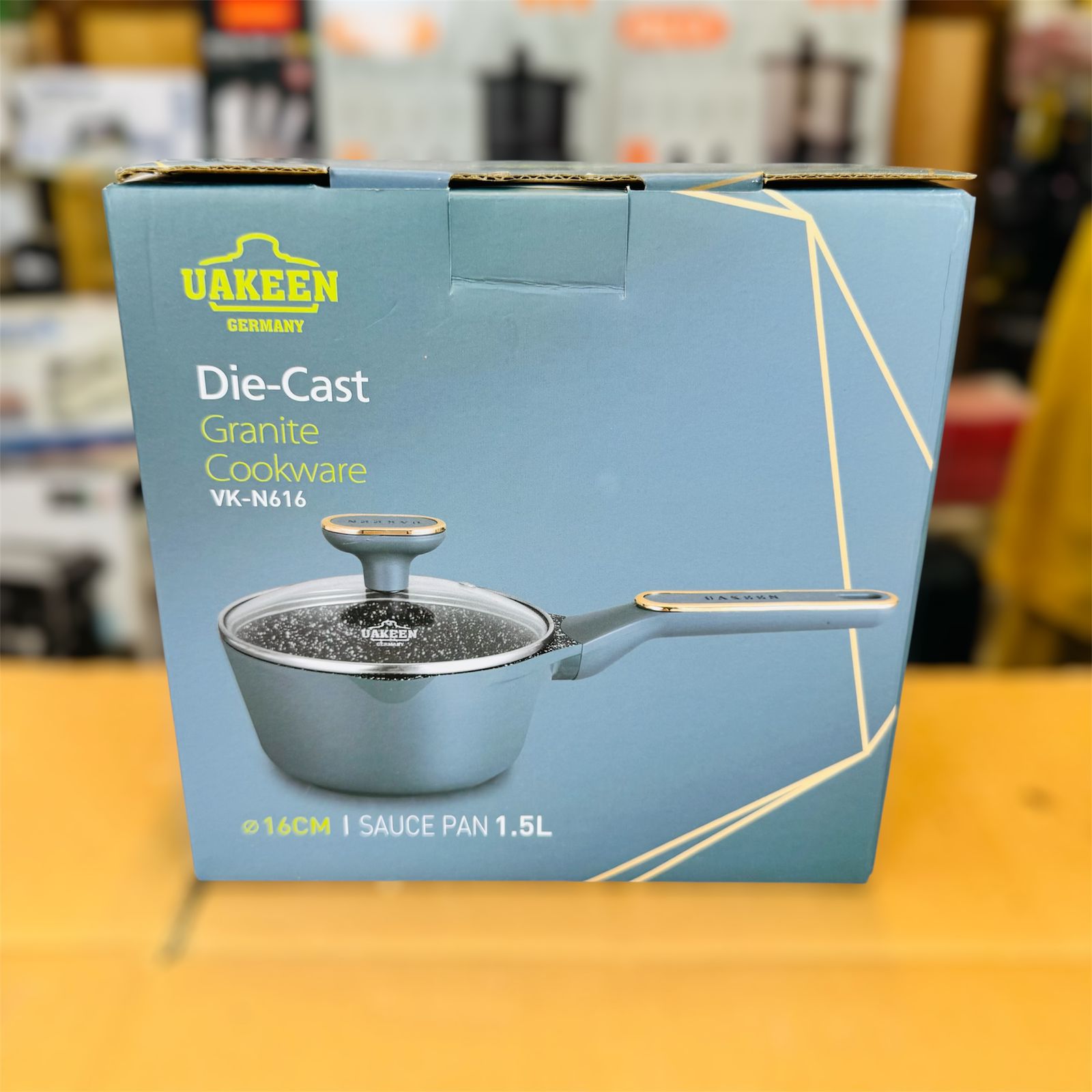 Uakeen Induction Die-Cast Granite Saucepan 16cm VK-N616