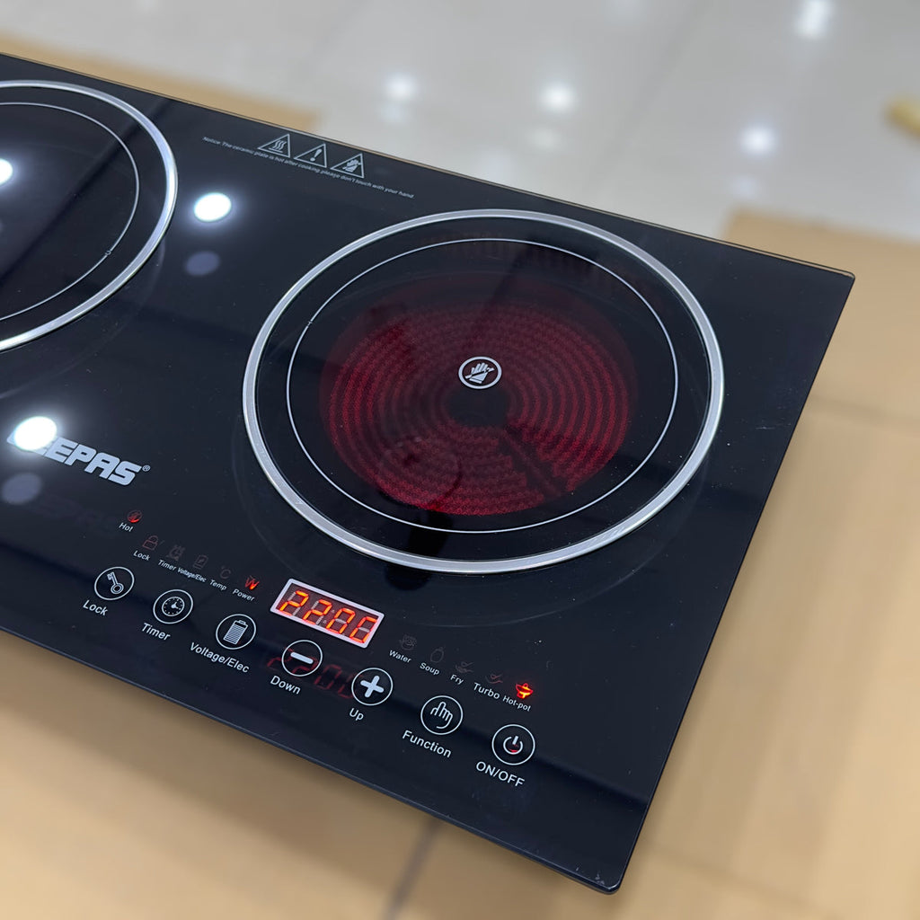 Geepas 2 in 1 Induction & Infrared Double Burner Hot Plate 6130